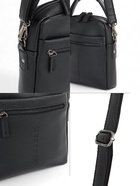 Сумка кросс-боди мужская Bagsland на молнии, 2 наружных кармана, с ручкой, длинный ремень, 17×5×22 см, чёрная - Фото 13