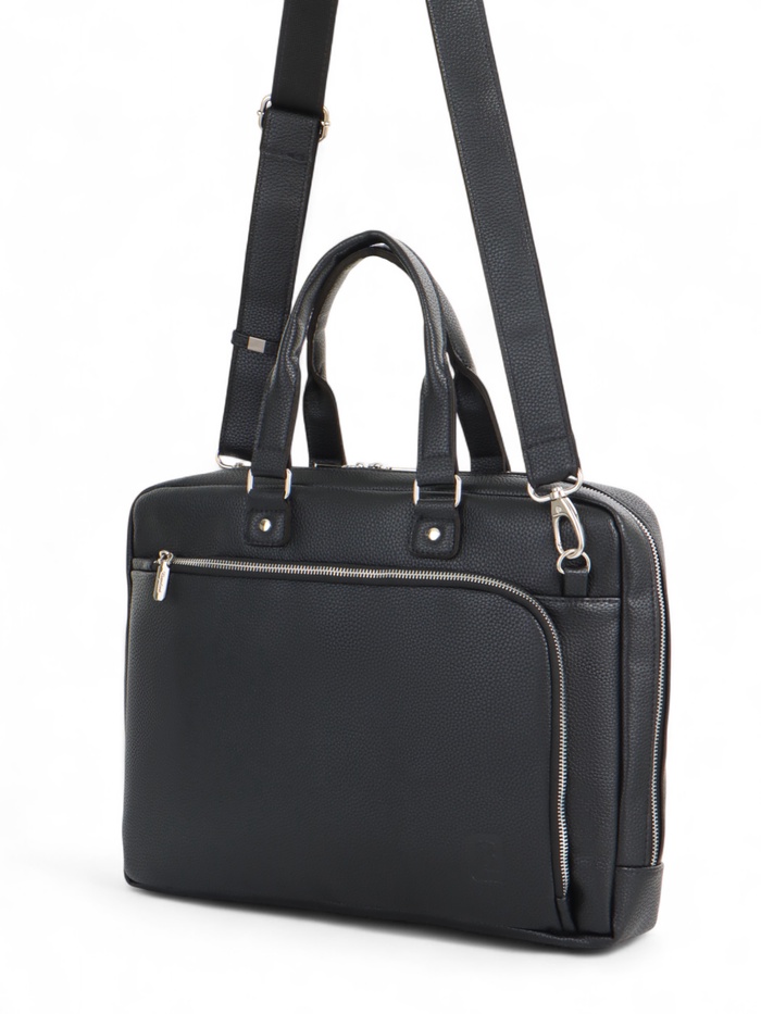 Сумка деловая мужская Bagsland на молнии, 43×4×32 см, чёрная - Фото 1