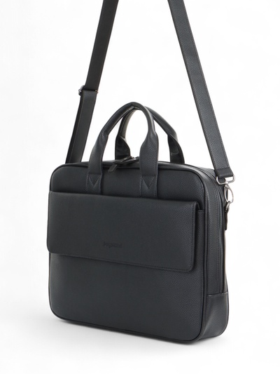 Сумка деловая мужская Bagsland на молнии, 38×9×44 см, чёрная