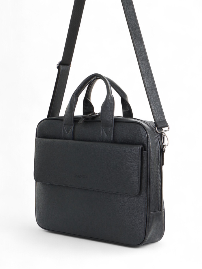 Сумка деловая мужская Bagsland на молнии, 38×9×44 см, чёрная - Фото 1