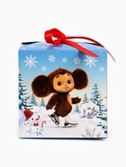Коробка новогодняя складная «Зимние забавы»,Чебурашка, 12 х 12 х 12 см - Фото 2