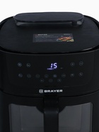 Аэрогриль BRAYER 2042BR, 8 литров, 1800 Вт, 8 программ, 80-200°С, LCD-дисплей, чёрный - Фото 4