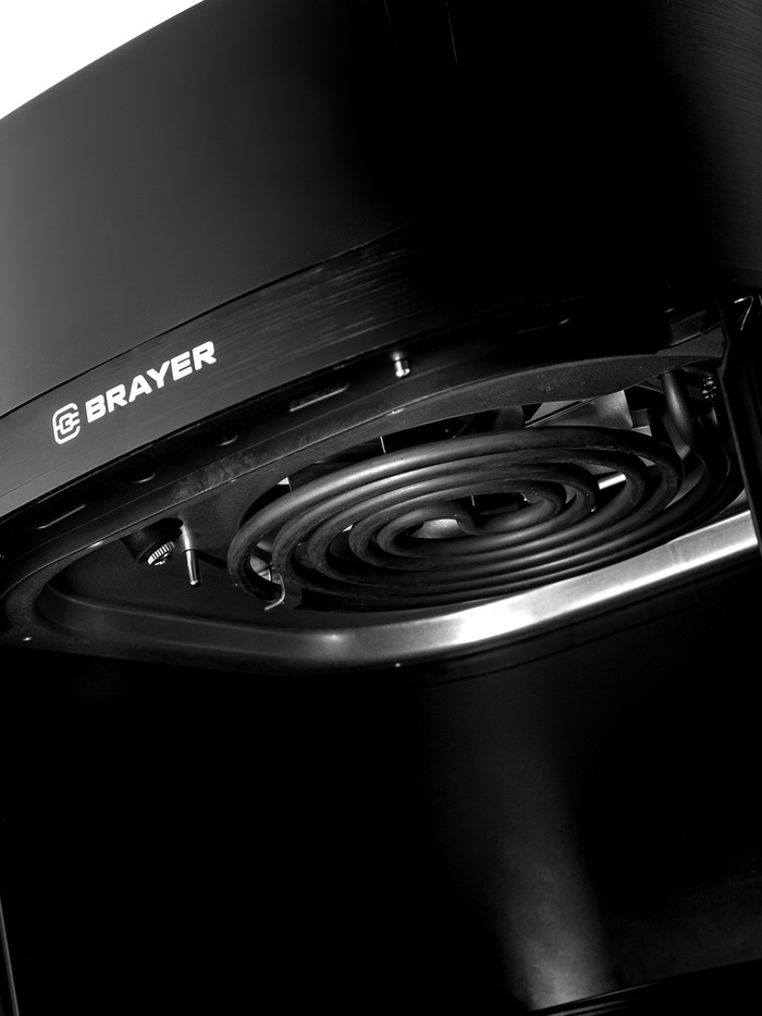 Аэрогриль BRAYER 2042BR, 8 литров, 1800 Вт, 8 программ, 80-200°С, LCD-дисплей, чёрный - фото 51793074