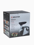 Мясорубка BRAYER 1607BR, электрическая, 1350 Вт, реверс, 2 диска, 4 насадки, 2 кг/мин - Фото 15