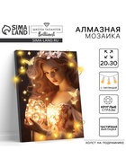 УЦЕНКА Алмазная вышивка на раме с частичным заполнением «Лесная фея» 20×30, с гирляндой - Фото 1