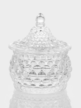 Конфетница «Икринка», 7.5×9.5 см, с крышкой, стекло, прозрачная