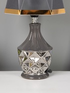 Лампа настольная керамика «Вильнюс» серая с серебром Е14 40 Вт RISALUX - фото 5039531