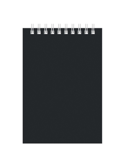 Блокнот А6 60 листов, в клетку, на гребне, для конференций, черный, обложка мелованный картон