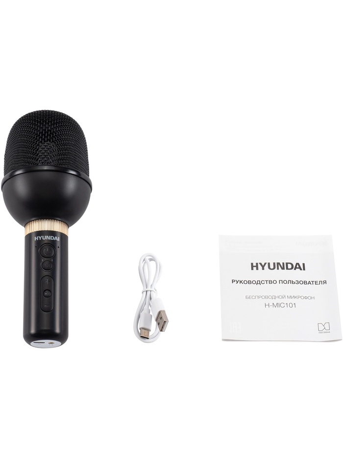 Микрофон беспроводной Hyundai H-MIC101 черный HMIC101 - фото 51793082