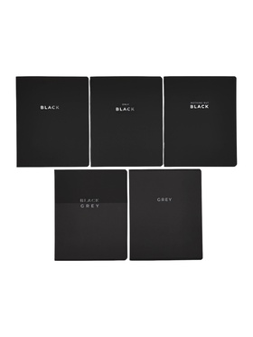 Тетради в клетку, 48 л., набор из 5 шт., блок №1, Black or Gray