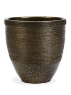 УЦЕНКА Горшок для цветов «Тёмное золото», керамический, 2.4 л, коричневый - Фото 1