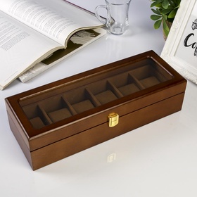 {{photo.Alt || photo.Description || 'УЦЕНКА Шкатулка для часов 6 отделений «Стиль», дерево, коричневая, 12.7×8×33 см'}}