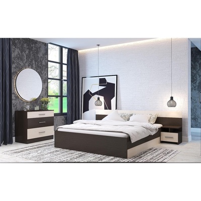 Спальный гарнитур «Леси», комплект 3 предмета, цвет венге/дуб белфорд