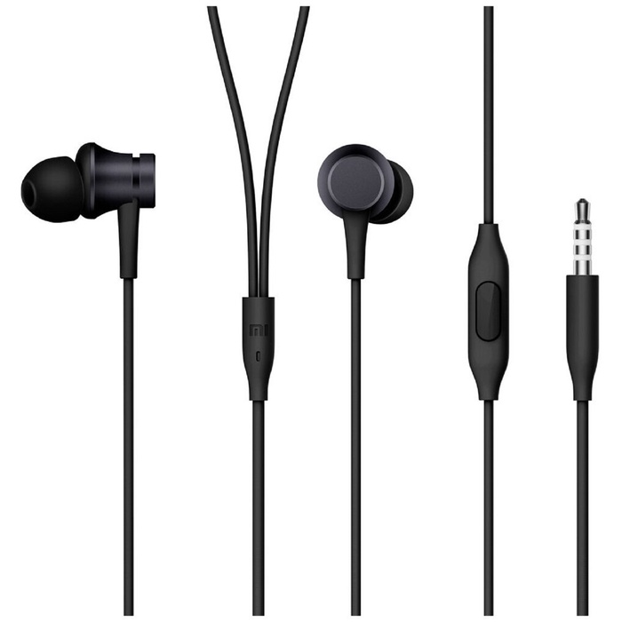 УЦЕНКА Наушники Xiaomi Mi In-Ear Basic ZBW4354TY, вакуумные, микрофон, 93 дБ, 3.5 мм,1.25 м, черные - Фото 1