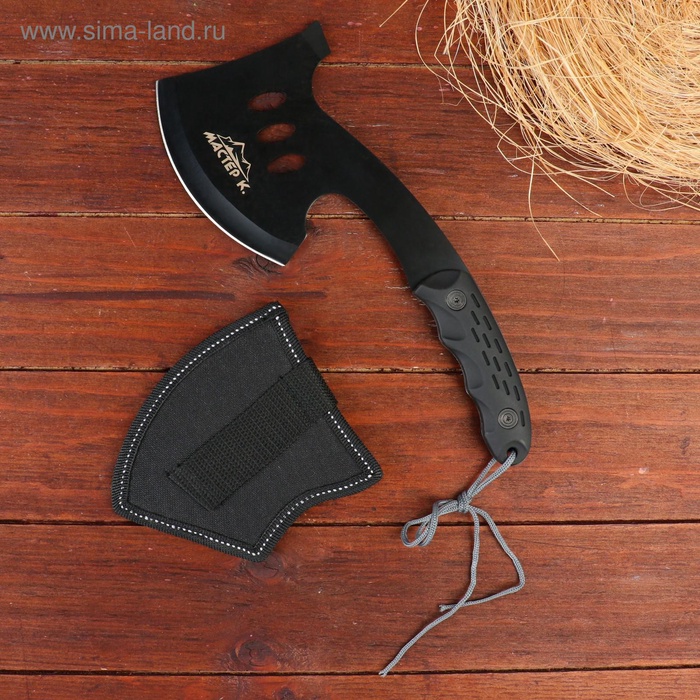 УЦЕНКА Топорик туристический "Мастер К", черный, 10*28 см, 400 г - Фото 1