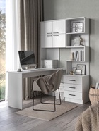 Стол компьютерный «Брауни», левый, 1280×2000×1450 мм, цвет белый - Фото 4