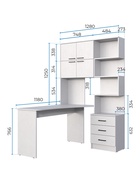 Стол компьютерный «Брауни», левый, 1280×2000×1450 мм, цвет белый - Фото 6