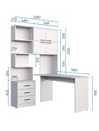Стол компьютерный «Брауни», правый, 1280×2000×1450 мм, цвет белый - Фото 6