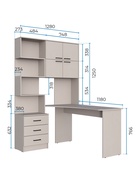 Стол компьютерный «Брауни», правый, 1280×2000×1450 мм, цвет кашемир - Фото 6