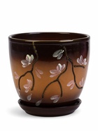 Горшок для цветов «Миндаль», 2.5 л, d=18.5 см, h=16.5 см, с поддоном, керамика, коричневый - Фото 2