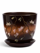 Горшок для цветов «Миндаль», 5 л, d=22 см, h=22 см, керамика, с поддоном, коричневый - Фото 2