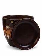 Горшок для цветов «Миндаль», 5 л, d=22 см, h=22 см, керамика, с поддоном, коричневый - фото 50917590