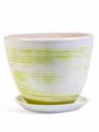 Горшок для цветов «Тропики», 8 л, d=28.5 см, h=22 см, керамика, с поддоном, белый - Фото 3