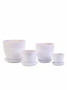 Горшок для цветов «Белый», керамика, с поддоном, набор 4 шт.: 400 мл, 1 л, 2.5 л, 5 л - Фото 3