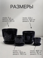 Горшок для цветов «Гранит», керамика, с поддоном, набор 4 шт.: 400 мл, 1 л, 2.5 л, 5 л. - фото 809107403