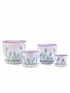 Горшок для цветов «Лаванда», керамика, с поддоном, набор 4 шт.: 400 мл, 1 л, 2.5 л, 5 л - Фото 1