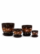 Горшок для цветов «Миндаль», керамика, с поддоном, набор 4 шт.: 400 мл, 1 л, 2.5 л, 5 л - фото 50917649