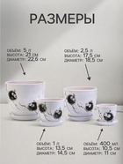 Горшок для цветов «Птички», керамика, с поддоном, набор 4 шт.: 400 мл, 1 л, 2.5 л, 5 л - Фото 2