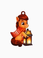 Ёлочная игрушка - подвеска новогодняя «Лошадка и фонарик», 5.1?8.2 см (комплект 3 шт) - фото 50803917