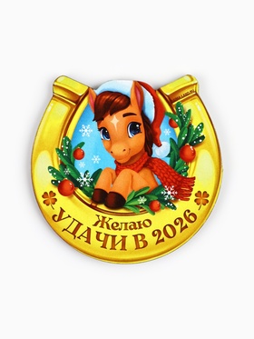 Магнит новогодний на холодильник «Удачи» (комплект 3 шт)