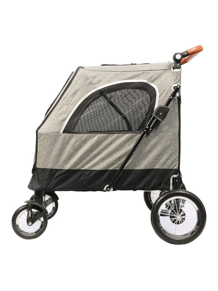 Коляска прогулочная Mr.Kranch для собак и кошек большая выставочная (макс. нагрузка 55 кг), серая - Фото 1
