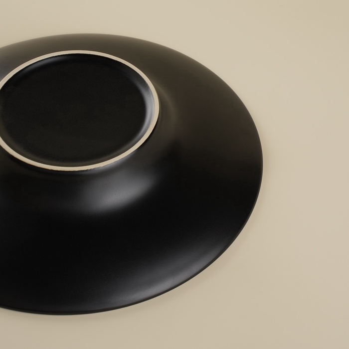УЦЕНКА Набор тарелок для пасты 2 шт. «Дарк» 21×21×4.5 см, чёрная - фото 117477511
