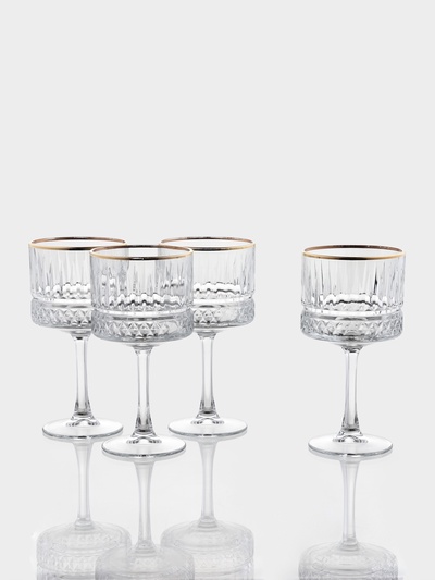 УЦЕНКА Набор фужеров 4 шт. Элизия 500 мл золотая кайма(1200742)