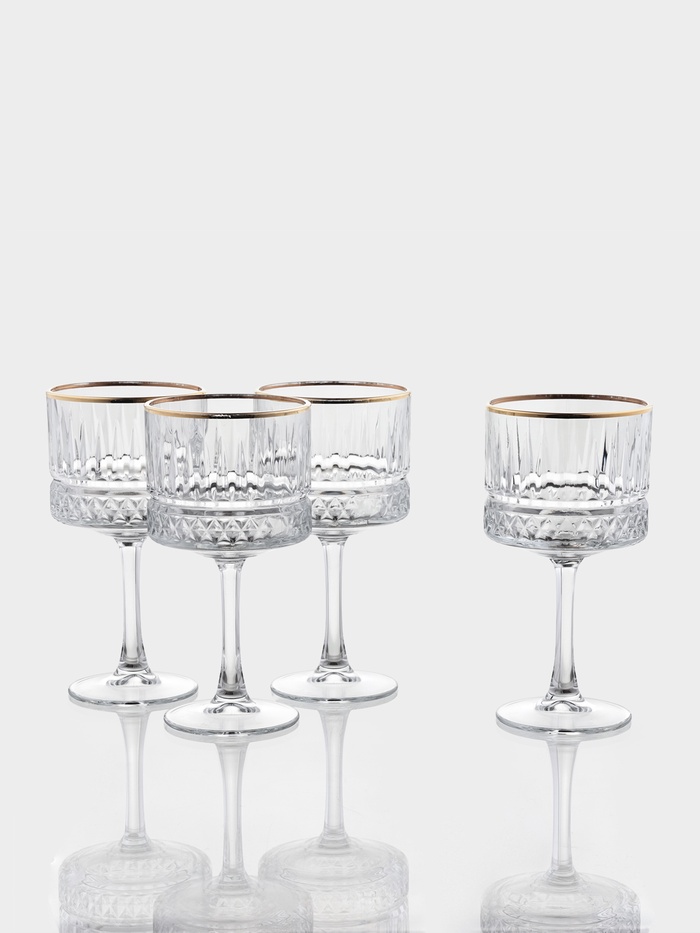 УЦЕНКА Набор фужеров 4 шт. Элизия 500 мл золотая кайма(1200742) - Фото 1