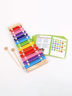 УЦЕНКА Металлофон Лесная мастерская «Веселые песни», 12 тонов + 6 карточек 10914658