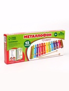 УЦЕНКА Металлофон Лесная мастерская «Веселые песни», 12 тонов + 6 карточек - Фото 3