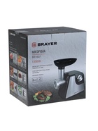 УЦЕНКА Мясорубка BRAYER 1607BR, электрическая, 1350 Вт, реверс, 2 диска, 4 насадки,2 кг/мин - Фото 3