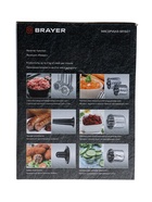 УЦЕНКА Мясорубка BRAYER 1607BR, электрическая, 1350 Вт, реверс, 2 диска, 4 насадки,2 кг/мин - Фото 4