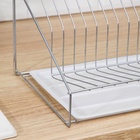 УЦЕНКА Посудосушитель настольный с поддоном, 38.5×38.5×24 см, цвет хром - Фото 3