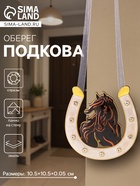 Подкова-оберег «Лошадь гнедая», панно на стену, 10.5×10.5×0.05 см, эмаль, стразы - Фото 1