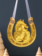 Подкова-оберег «Лошадь гнедая», панно на стену, 10.5×10.5×0.05 см, эмаль, стразы - Фото 4