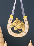 Подкова-оберег «Счастья», панно на стену, 10.5×10.5×0.05 см, эмаль, стразы - Фото 2