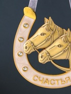 Подкова-оберег «Счастья», панно на стену, 10.5×10.5×0.05 см, эмаль, стразы - Фото 3