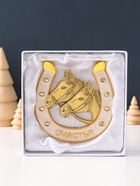 Подкова-оберег «Счастья», панно на стену, 10.5×10.5×0.05 см, эмаль, стразы - Фото 5