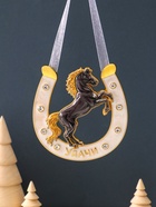 Подкова-оберег «Удачи», панно на стену, 10.5×10.5×0.05 см, эмаль, стразы - Фото 2