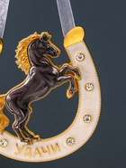 Подкова-оберег «Удачи», панно на стену, 10.5×10.5×0.05 см, эмаль, стразы - Фото 3